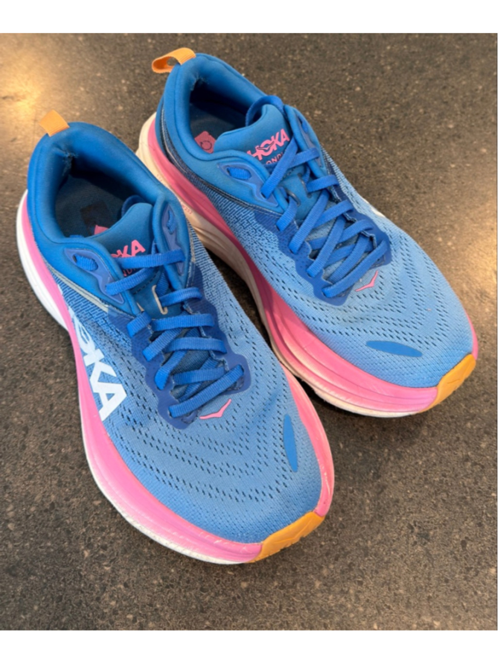 Hoka Bondi 8 Blue Pink Orange Women's Running Shoes Size 6.5 - Picture 4 of 14